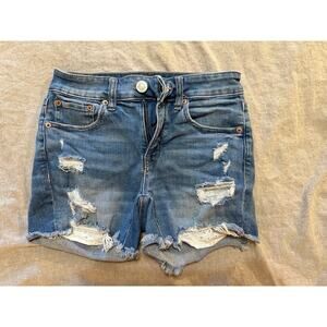 American Eagle Ripped Midi Shorts
